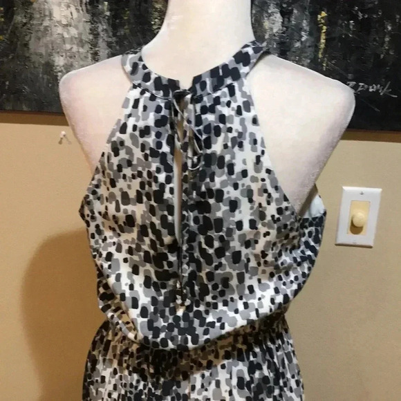 Banana Republic Factory Multi-Print Dotted Gray Black & White Maxi Dress-Size 8 - Picture 8 of 13